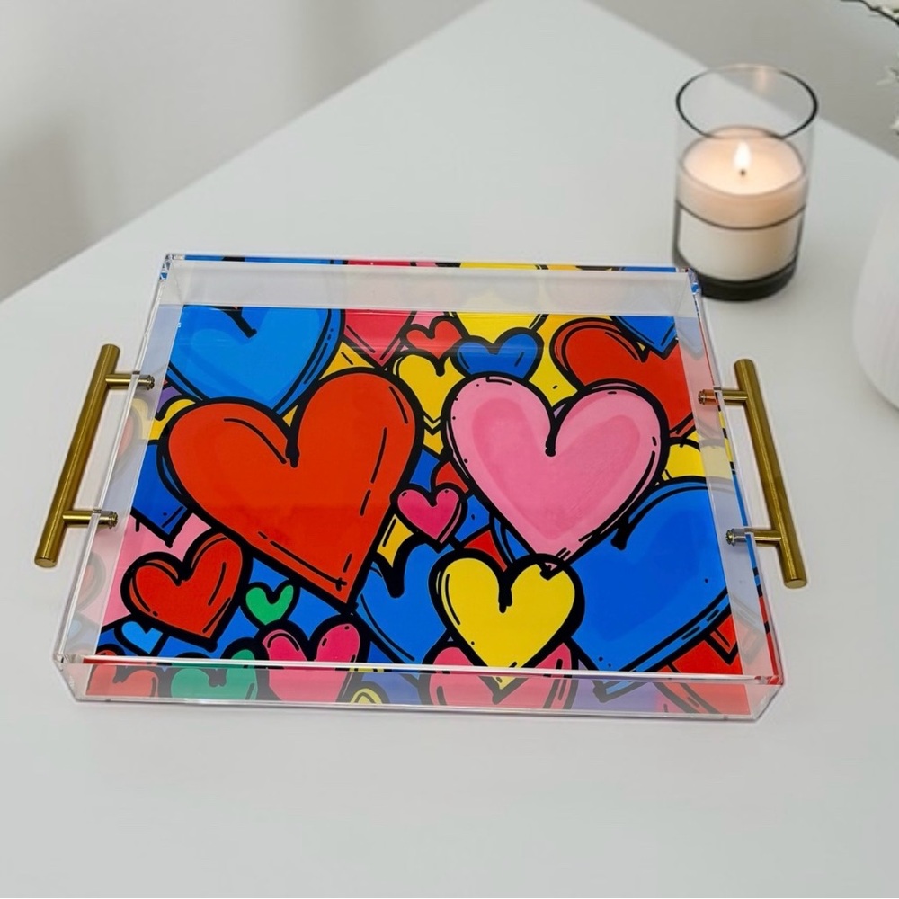 New Pop Hearts  Acrylic Tray